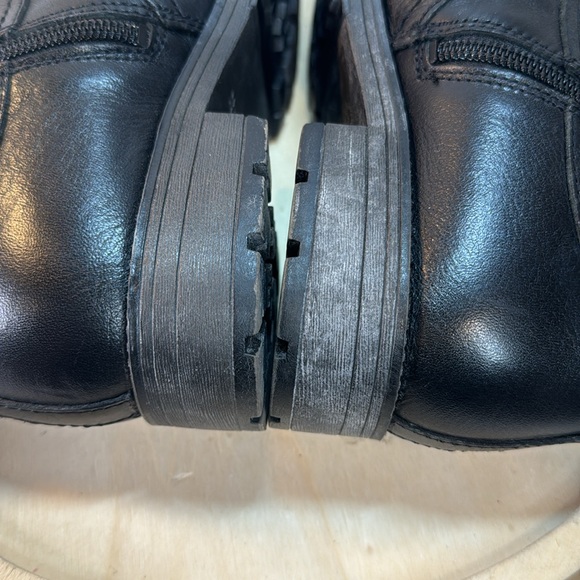 Naturalizer N5 Comfort Tynner Combat/Moto Black Leather Ankle Boots Size 6.5 W - Picture 8 of 9